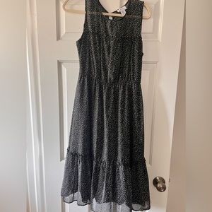 midi dress with see through shoulders
